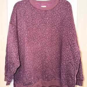 American Eagle Outfitters Purple Leopard Print Sweater